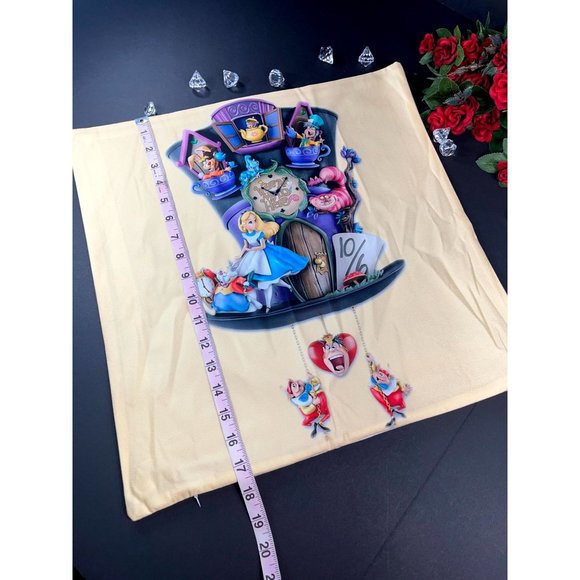 Alice Wonderland Throw Pillowcase Mad Hatter Home Decor Accent Pillow Cover - Picture 7 of 12